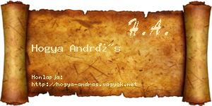 Hogya András névjegykártya